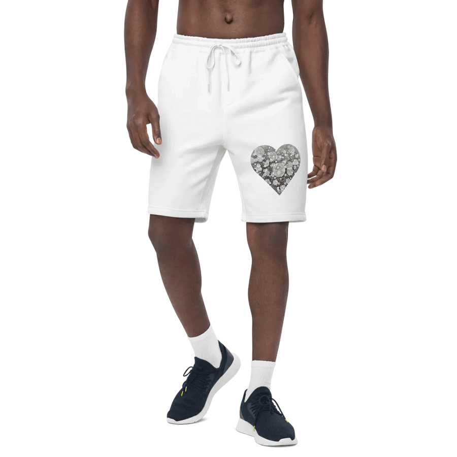 Nashīnasu - Men's Light Particles Heart Fleece White Shorts product image (5)
