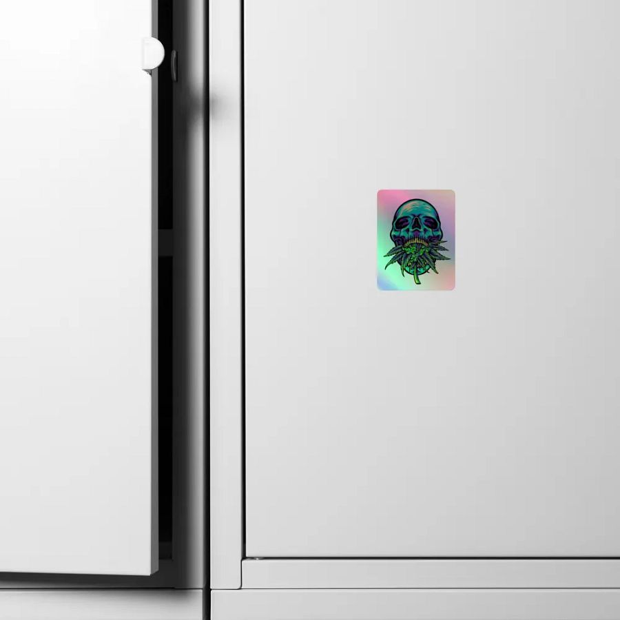 Psychedelic Skull Cannabis Holographic Sticker Sheet product image (6)