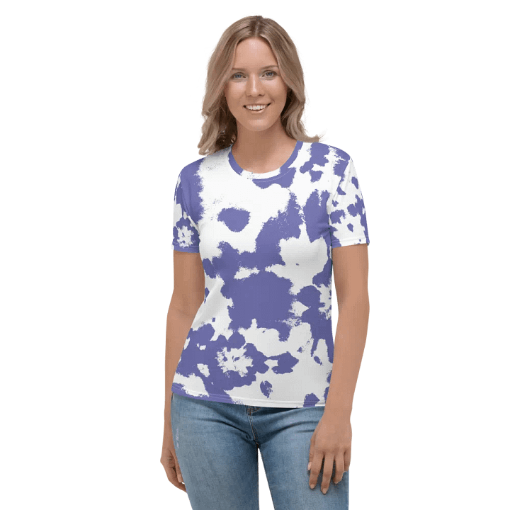 Women's Crew Neck T-Shirt Blue Pattern product image (2)