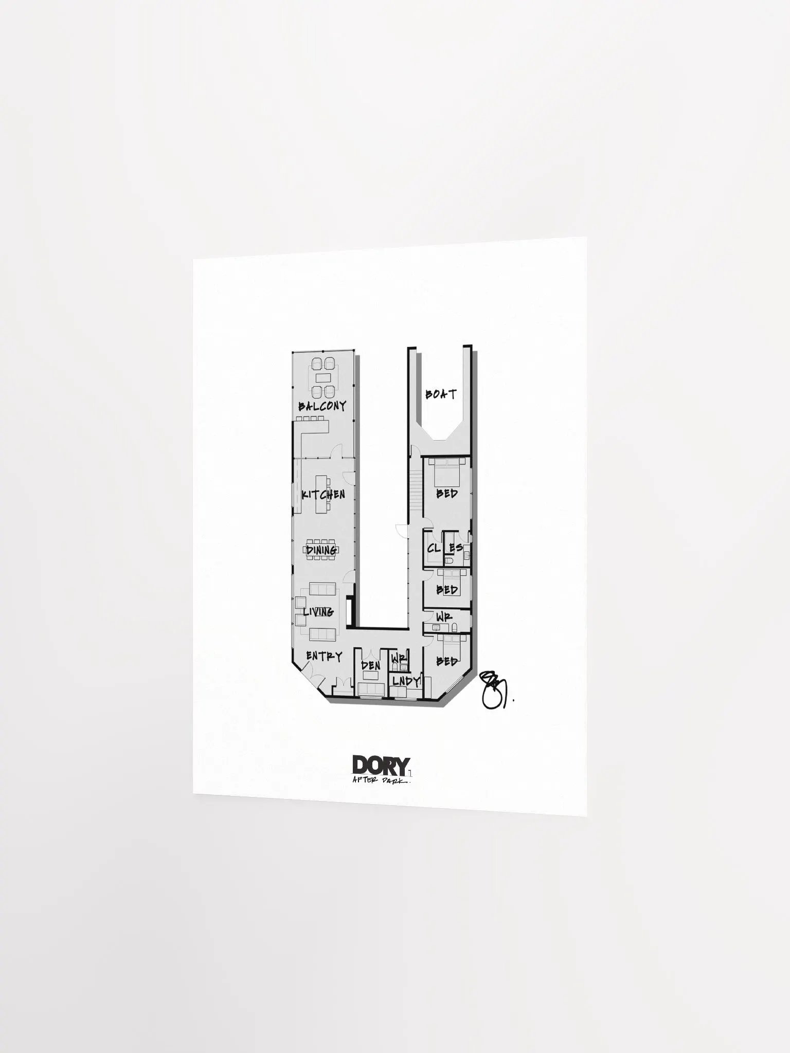 Alphabet Floor Plan Poster - U product image (2)