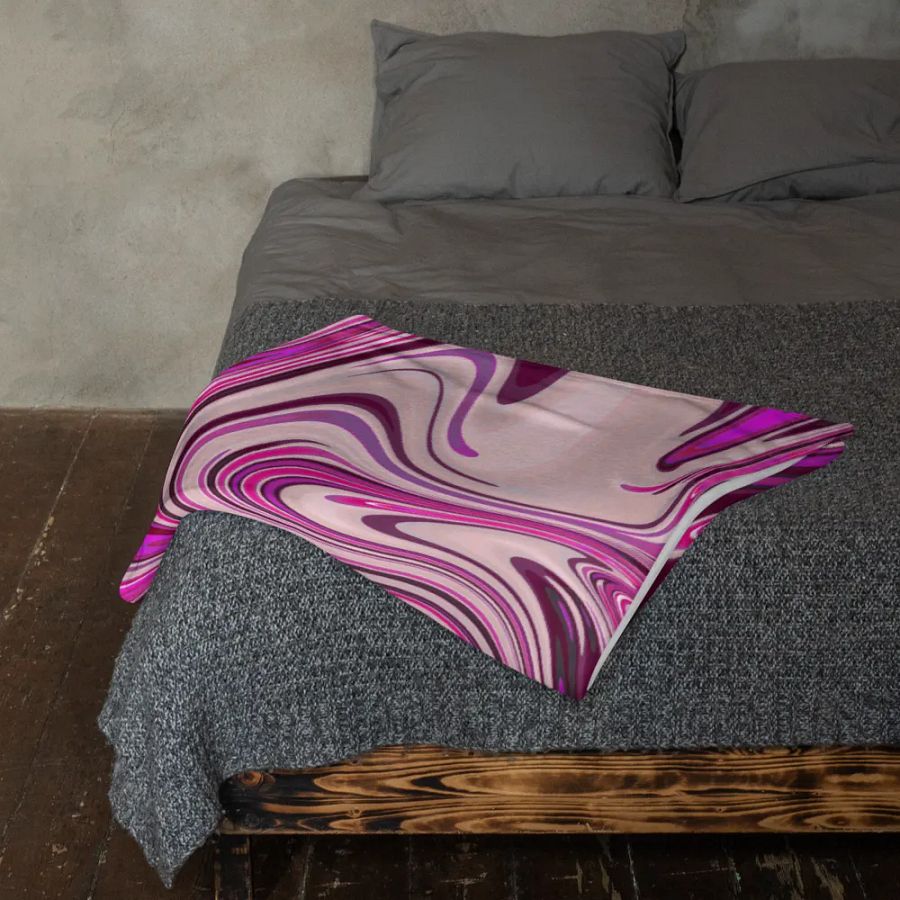 Throw Blanket - Pink and Purple Digital Fluid Art product image (12)