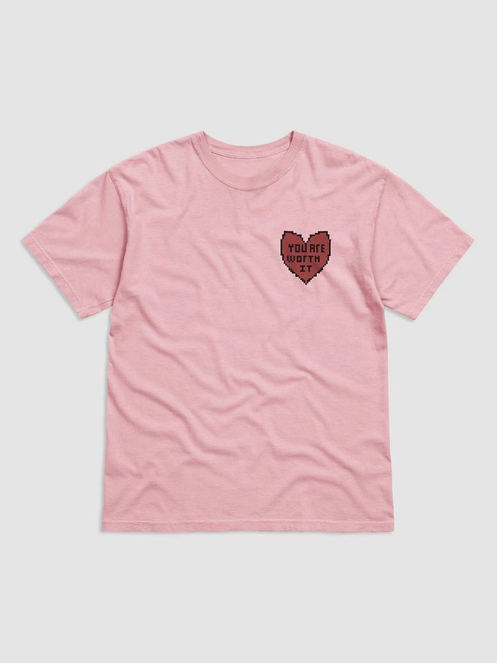 You are worth it pixel heart Heavyweight T-Shirt product image (1)