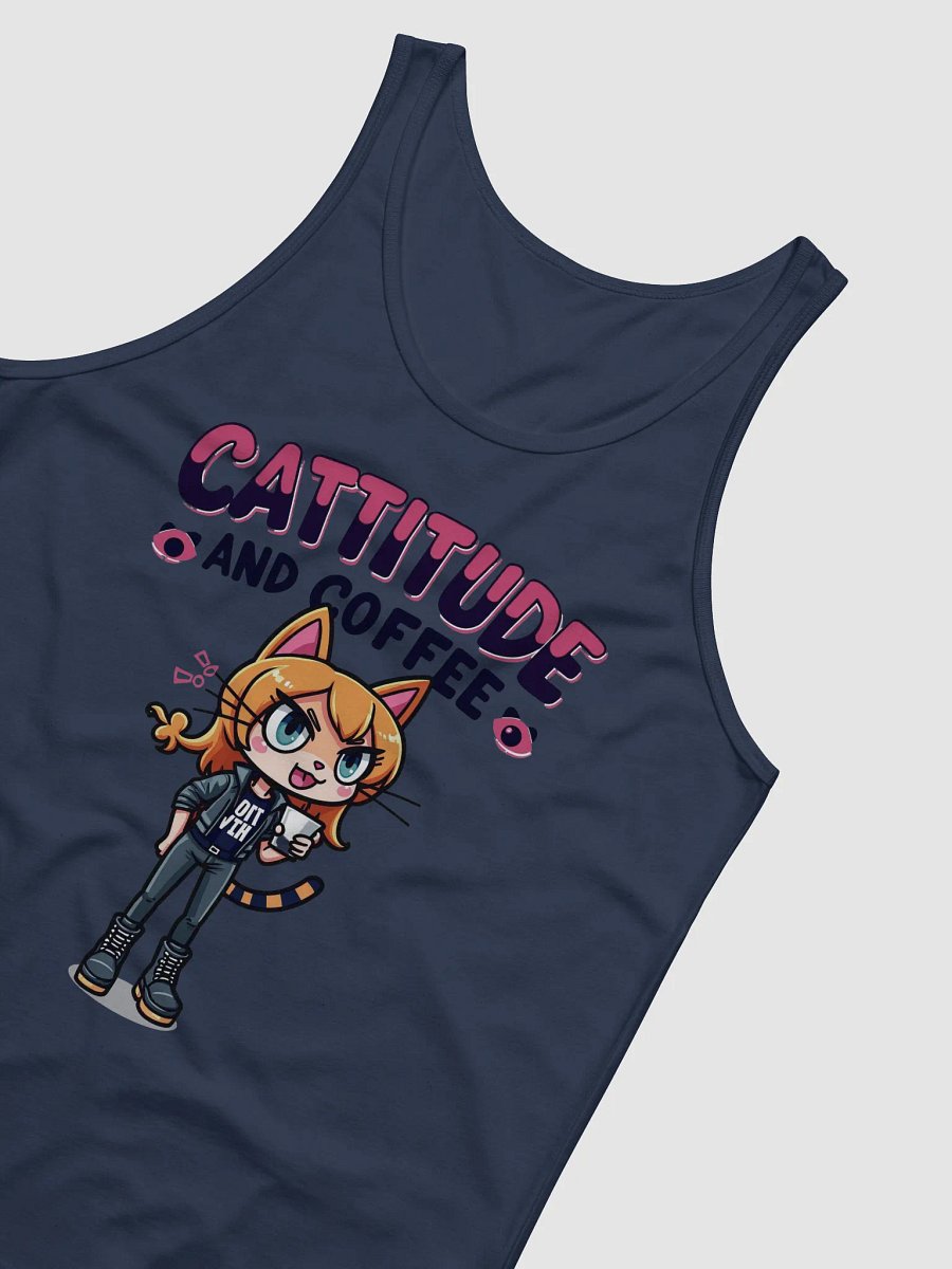 Cattitude and Coffee Cartoon Tank product image (20)