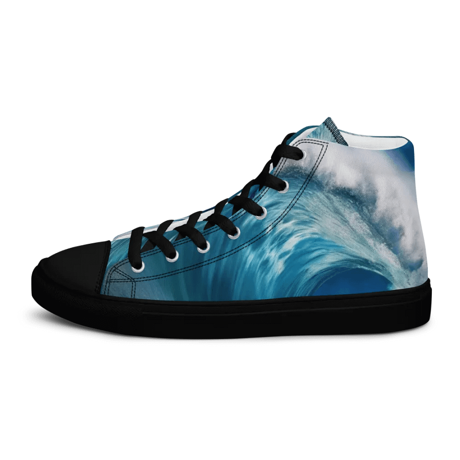 Ocean Wave High Top Canvas Shoes For Men product image (8)