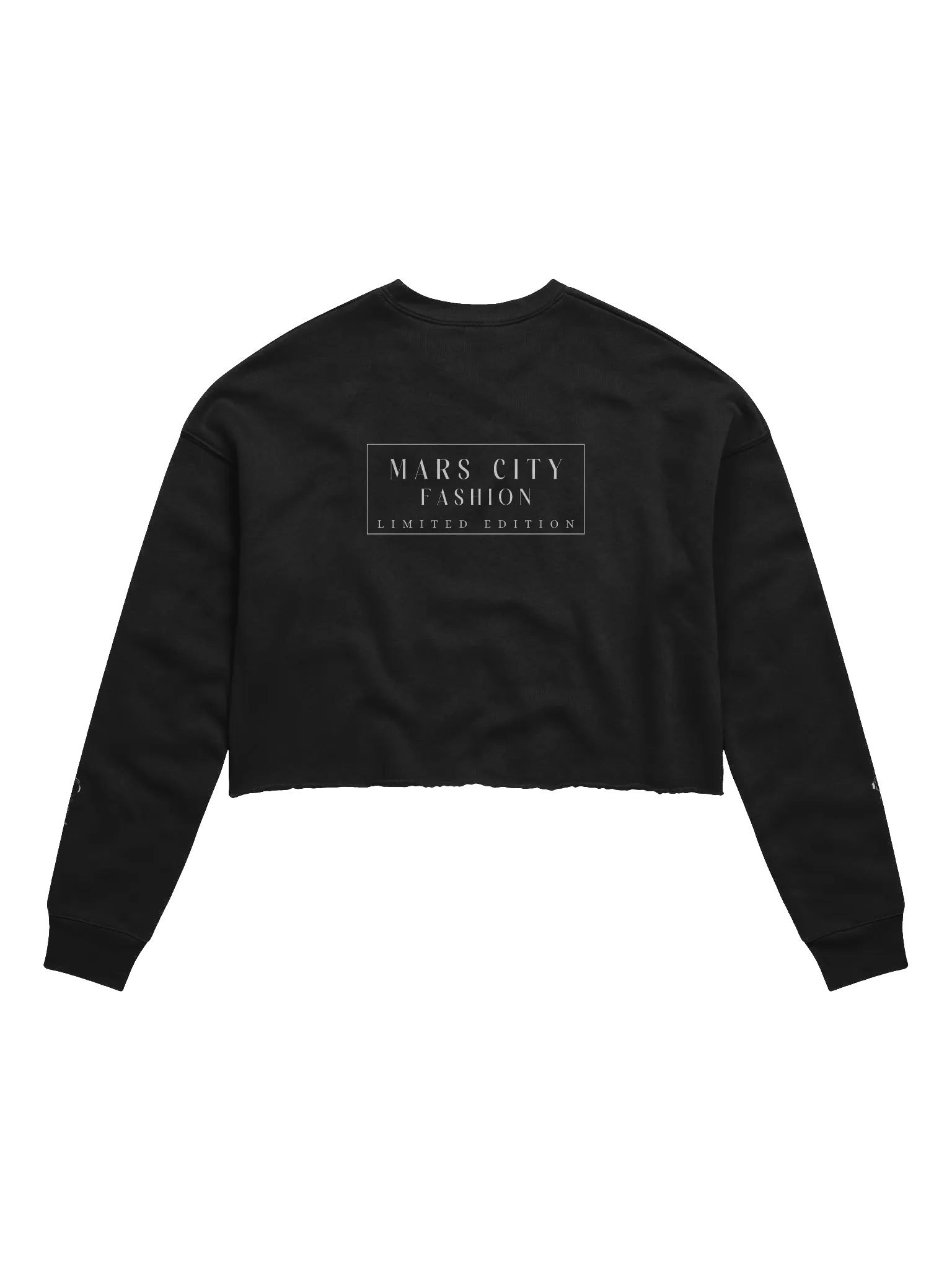 MARS CITY Double White Oultine Astronaut Cropped Sweatshirt product image (2)