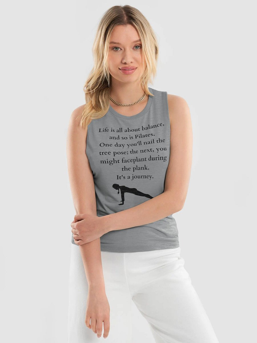 Pilates Journey Muscle Tank Top – "Life is About Balance" - Black Text product image (3)
