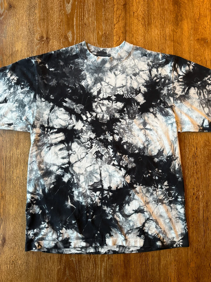 Nice. Embroidered Tie Dye Tee (Black/White) product image (1)