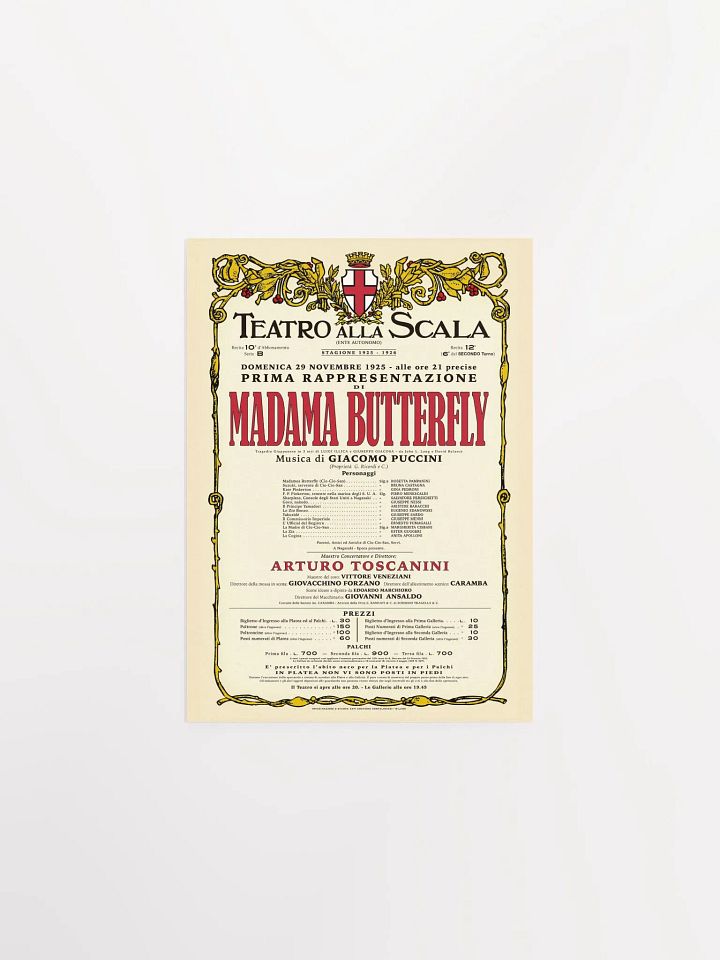 Vintage-Style La Scala Madame Butterfly Opera Poster product image (1)