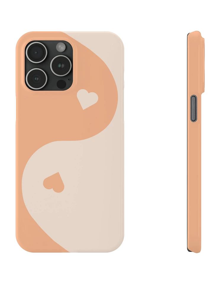 Peach Fuzz Yin Yang Heart iPhone Case product image (1)