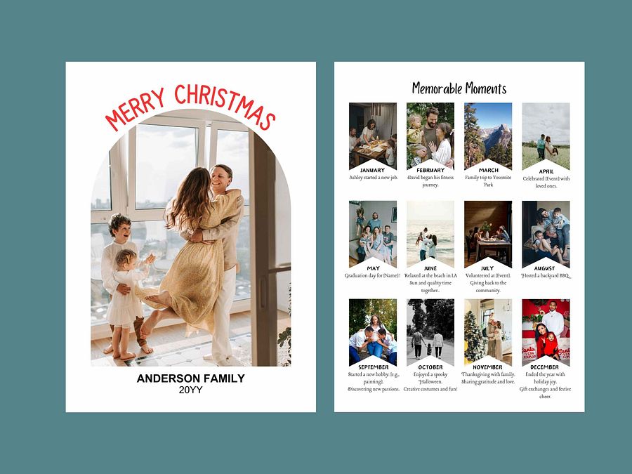 Year in Review Holiday Card Template – 12 Photo Custom Collage product image (5)