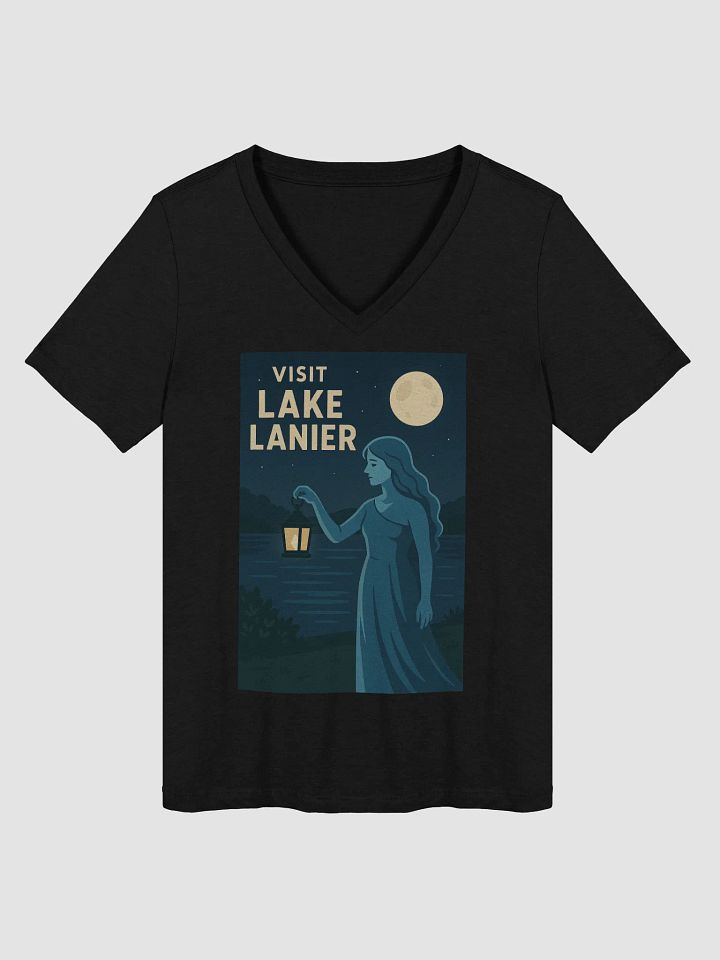 Lake Lanier Blue Lady Ladies V-Neck Tee product image (3)