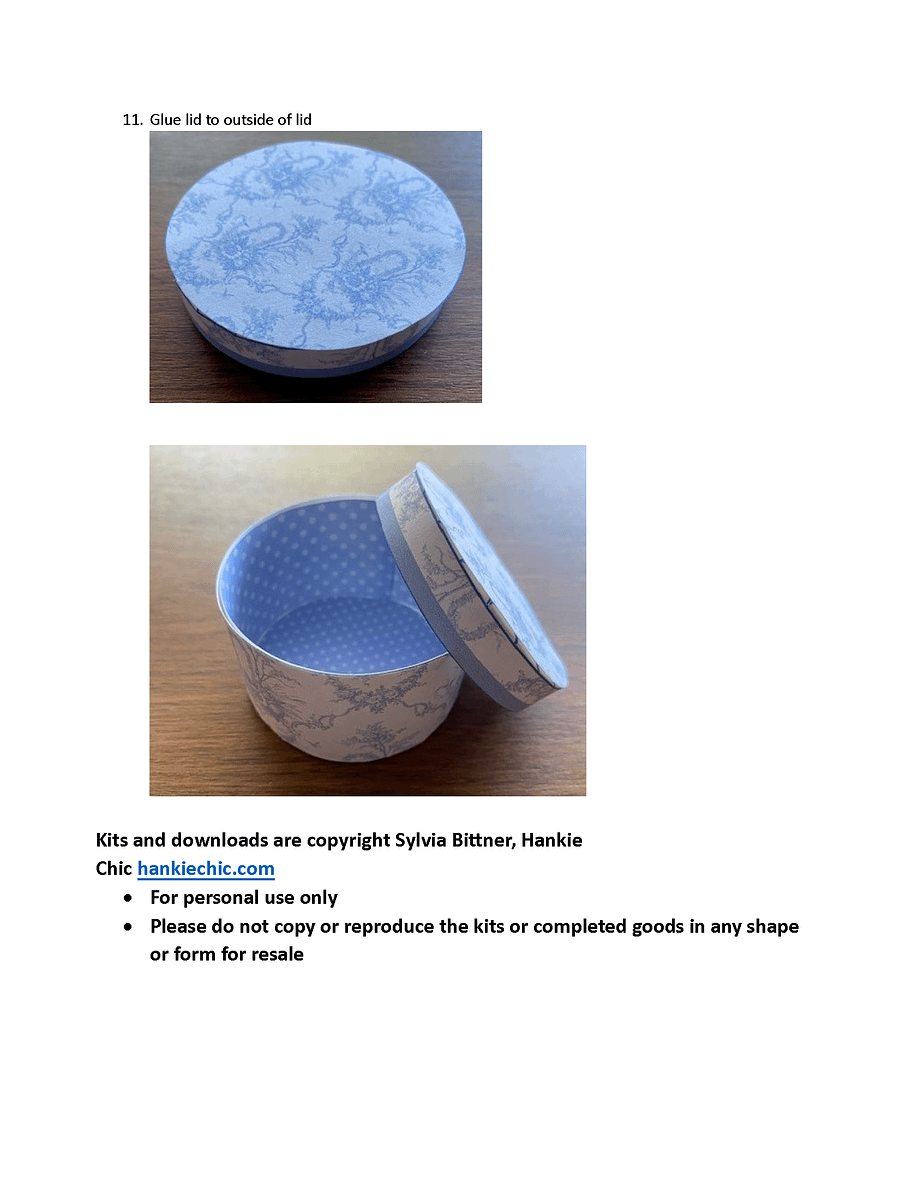 1:6 scale printable PDF hatboxes for 12" fashion dolls product image (6)