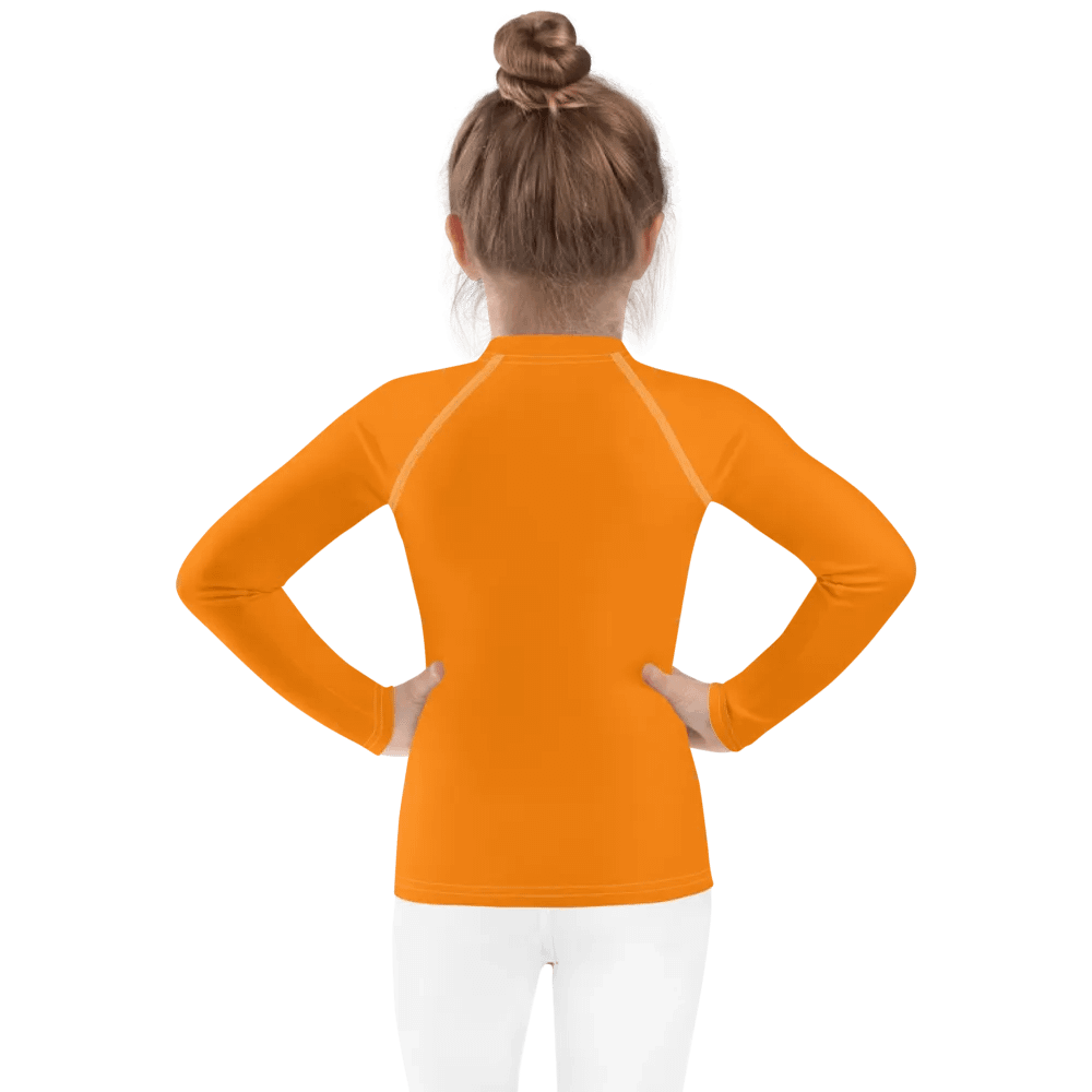 Kids Plain Color Orange Rash Guard product image (2)