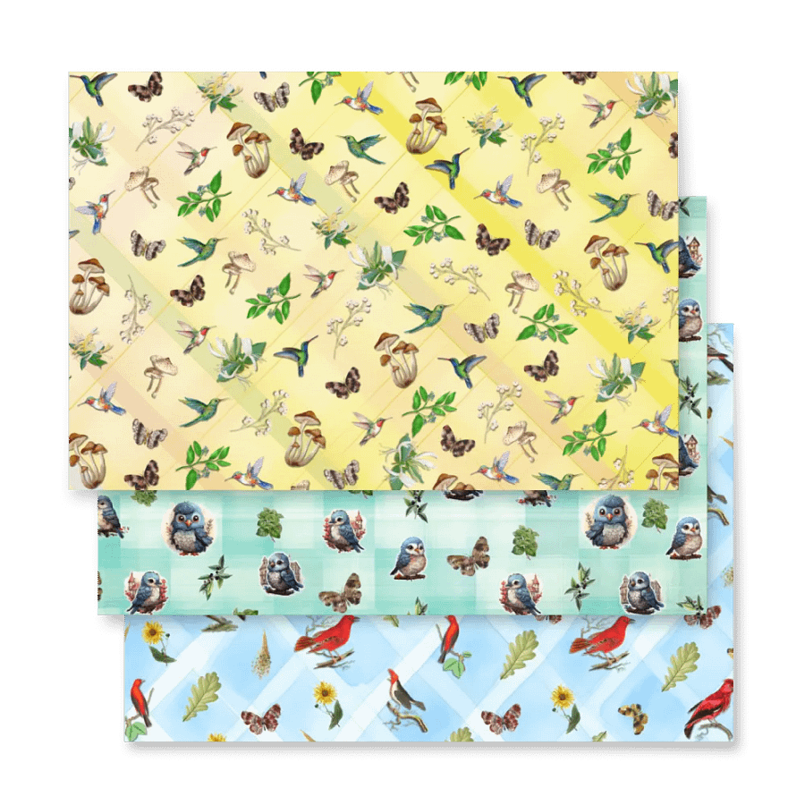Birds, Butterflies, and Botanicals 3 Sheet Wrapping Paper product image (12)