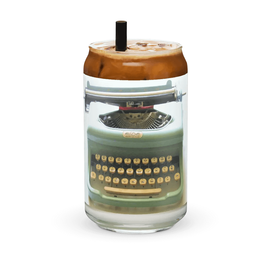 Mint Blue Typewriter-Inspired Glass product image (6)