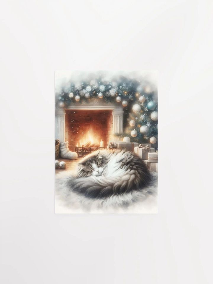 Christmas Cat by the Fireplace Poster product image (2)