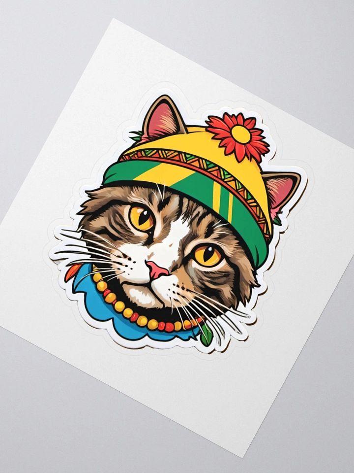 Whimsical Bombocat in Colorful Hat Sticker product image (6)