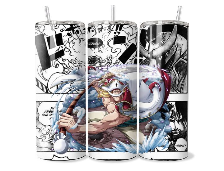 One Piece - Whitebeard Manga Panel Tumbler (Tsunami Force) - 20oz Stainless Steel product image (1)