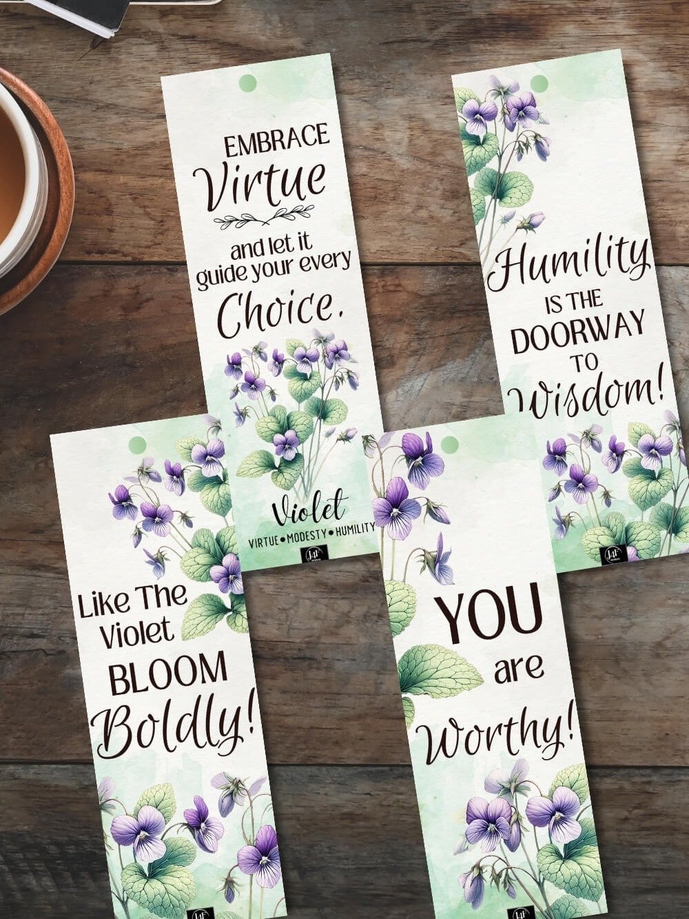 FREE Violet Bookmark Printable, Inspirational Sayings With February's Birth Month Flower product image (1)