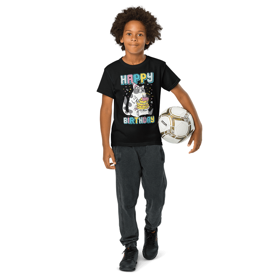 Happy Birthday (Cat With Cake) T-Shirt For Kids product image (12)