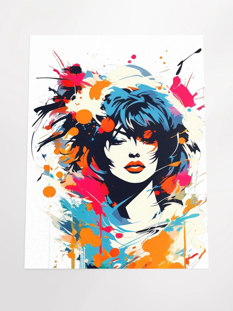 Abstract Woman v13 - Vintage Style Poster - Rock Girl - Medium Size 18x24 Inches product image (4)