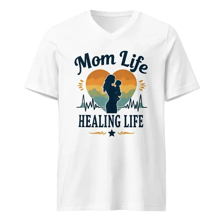 Sunset Mom Life V-Neck Tee product image (1)