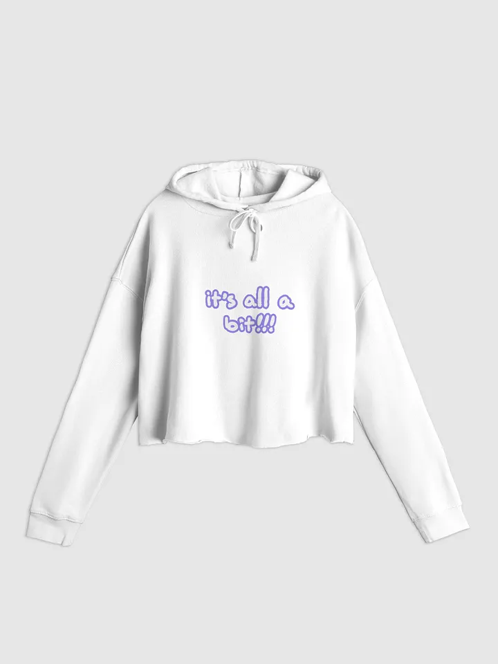 “It’s all a bit!!!” (sm. lined design, #9081ED) lightweight cropped hoodie product image (9)