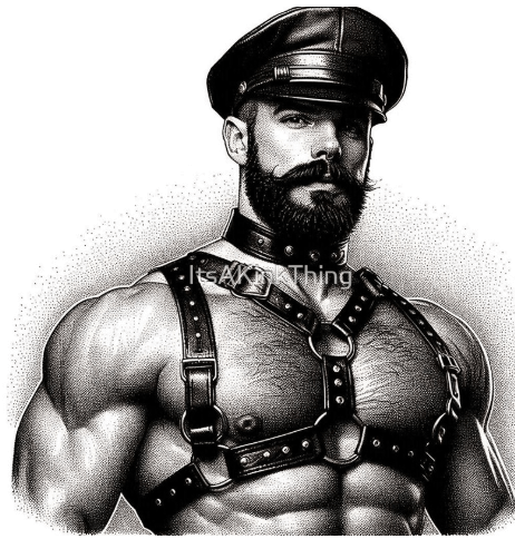 Gay Leather Bar Pride Hot Stuff Leather Bar San Francisco Pride Pointillism Graphic Design product image (1)