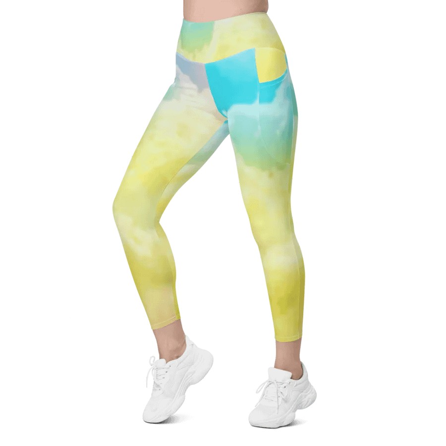 Blur cloud rainbow Design Leggings with Pocket - V8 product image (8)
