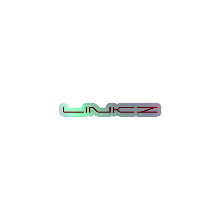 Glossy Red 'LINKZ' Kiss-Cut Holographic Sticker product image (1)