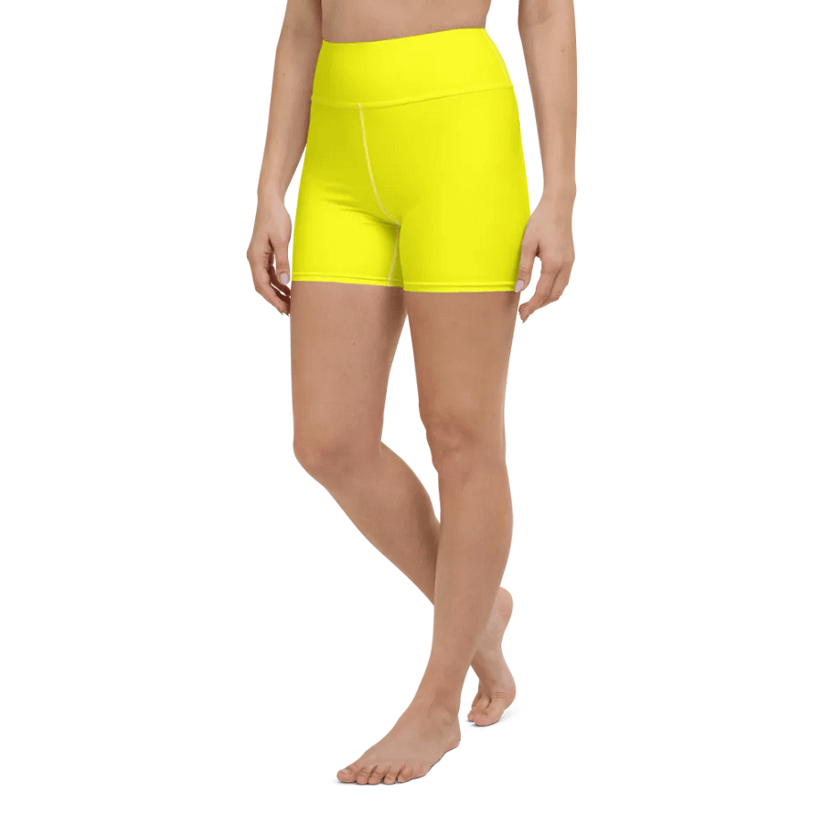 Plain Color Yellow Yoga Shorts product image (4)