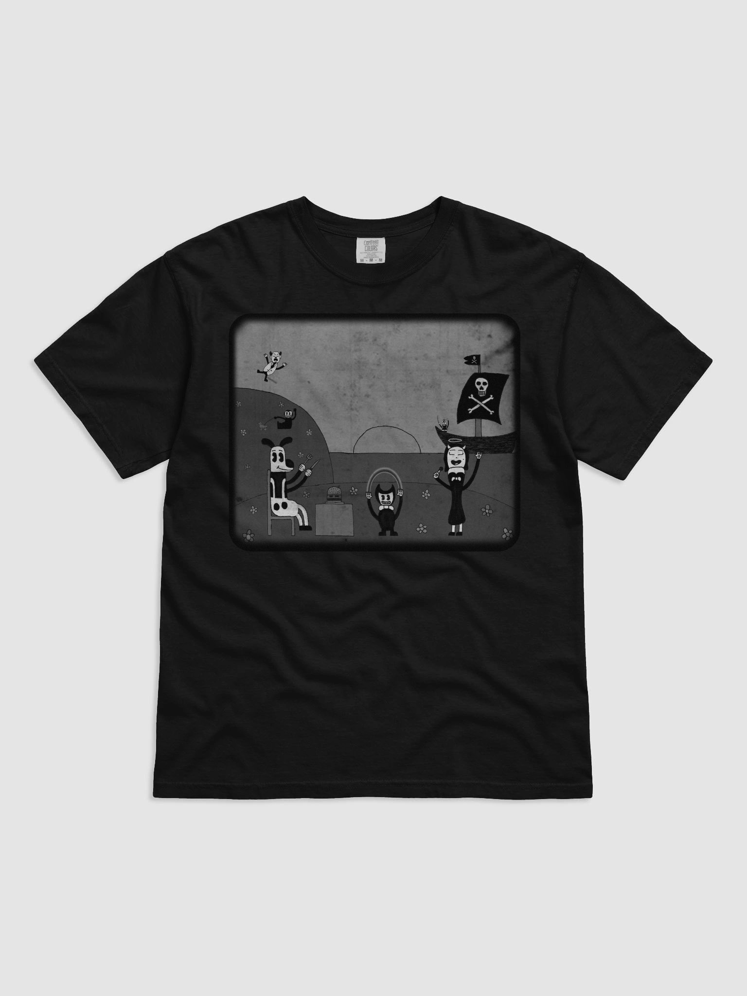 Bendy & Friends T-Shirt (Black & White) product image (1)