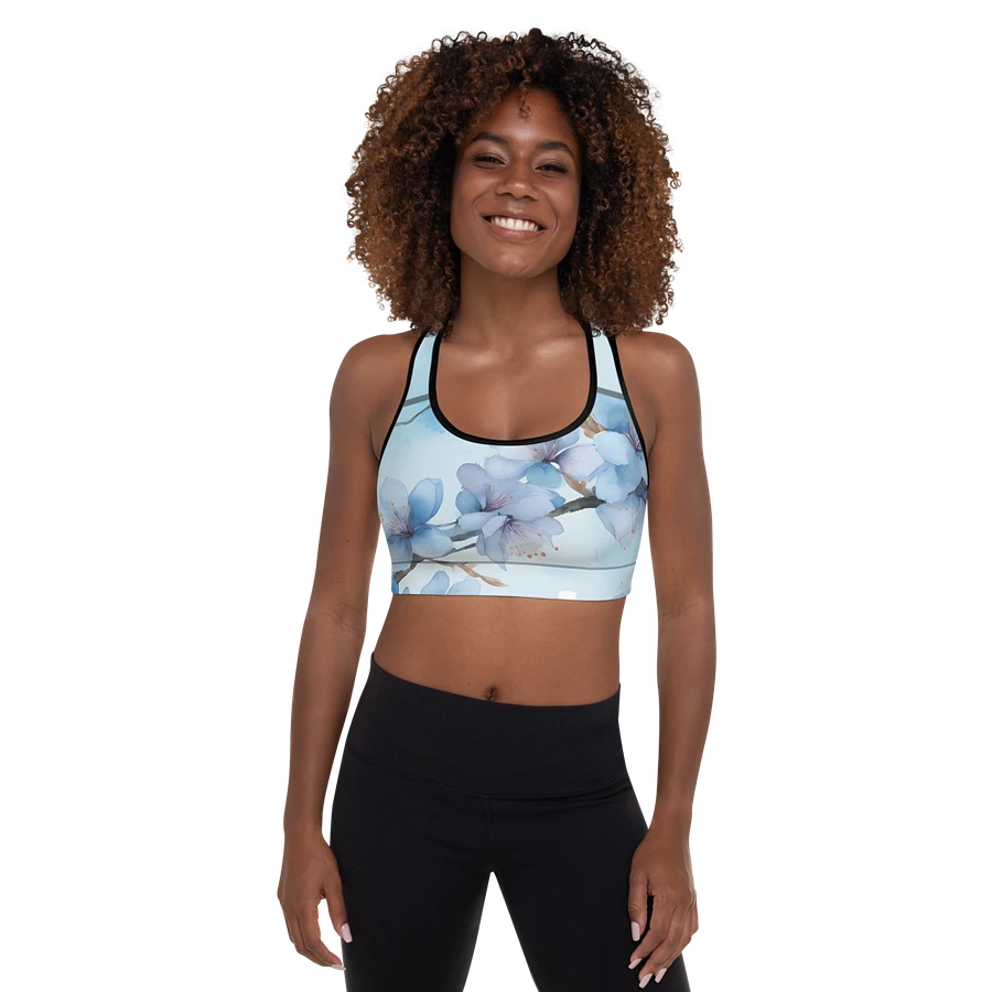 Tranquil Blue Blossoms Padded Sports Bra product image (3)