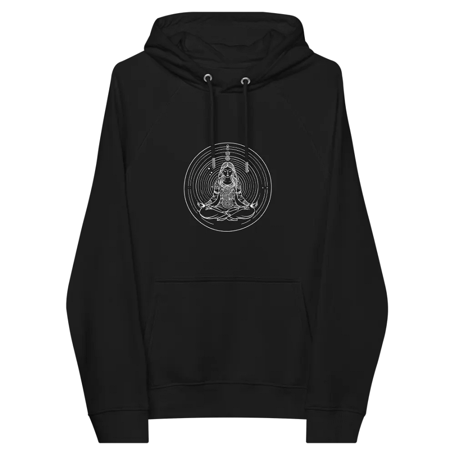 [Meditation 2 - White] - Unisex Eco Raglan Hoodie product image (8)