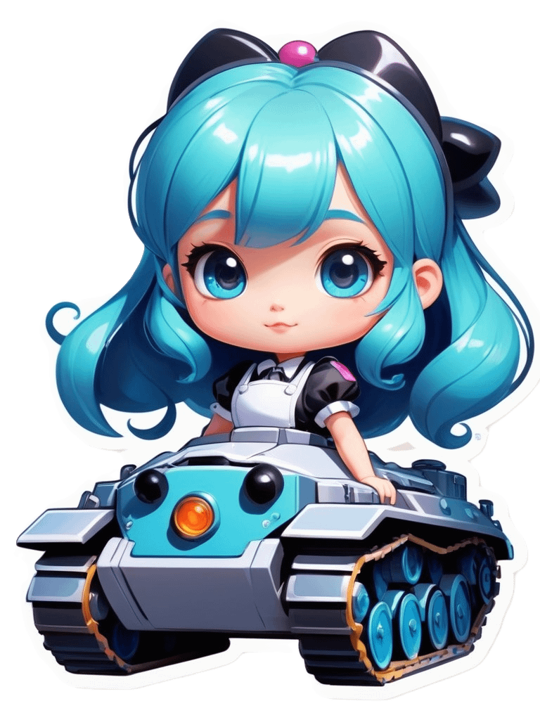 Chibi Maid Tank Set A - Pin Button Collection product image (2)