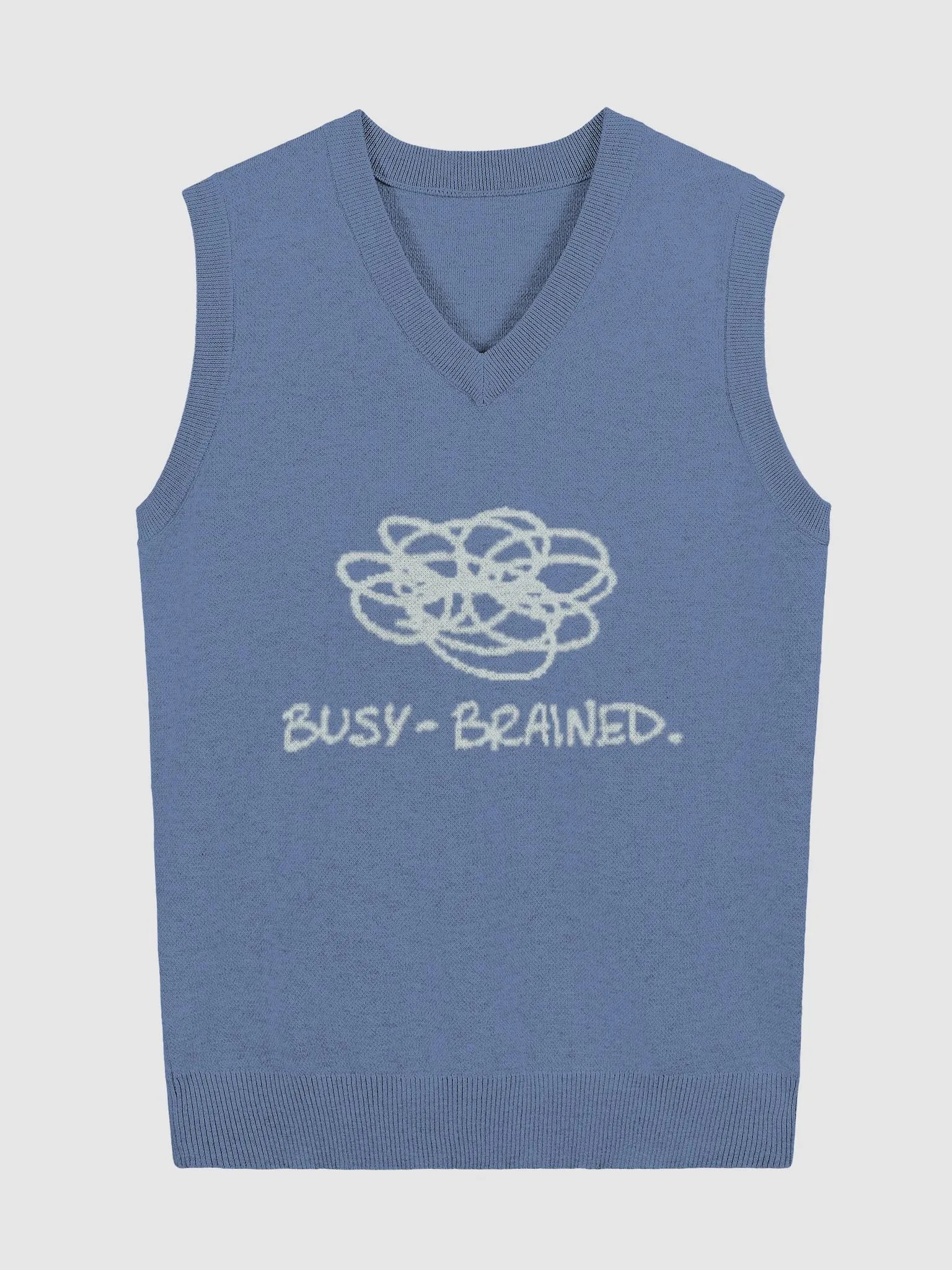 BUSY-BRAINED (lg. design, duotone blue) knitwear vest product image (2)