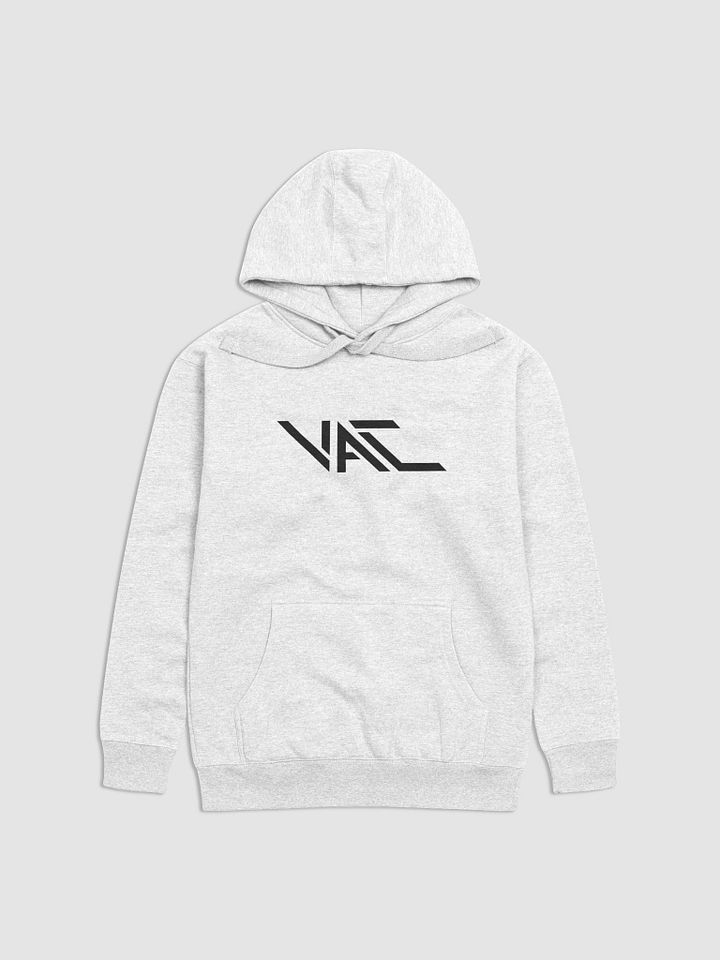 WHITE COTTON HOODIE (BLACK VAC LOGO) product image (1)