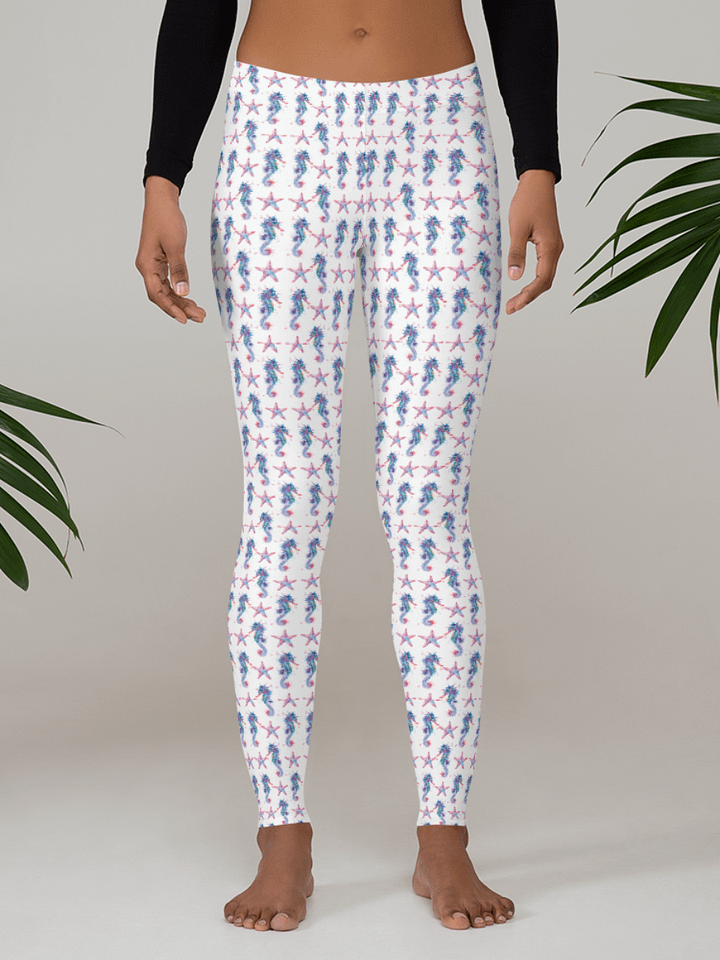 Colourful Seahorse And Starfish All-Over Print Leggings product image (1)