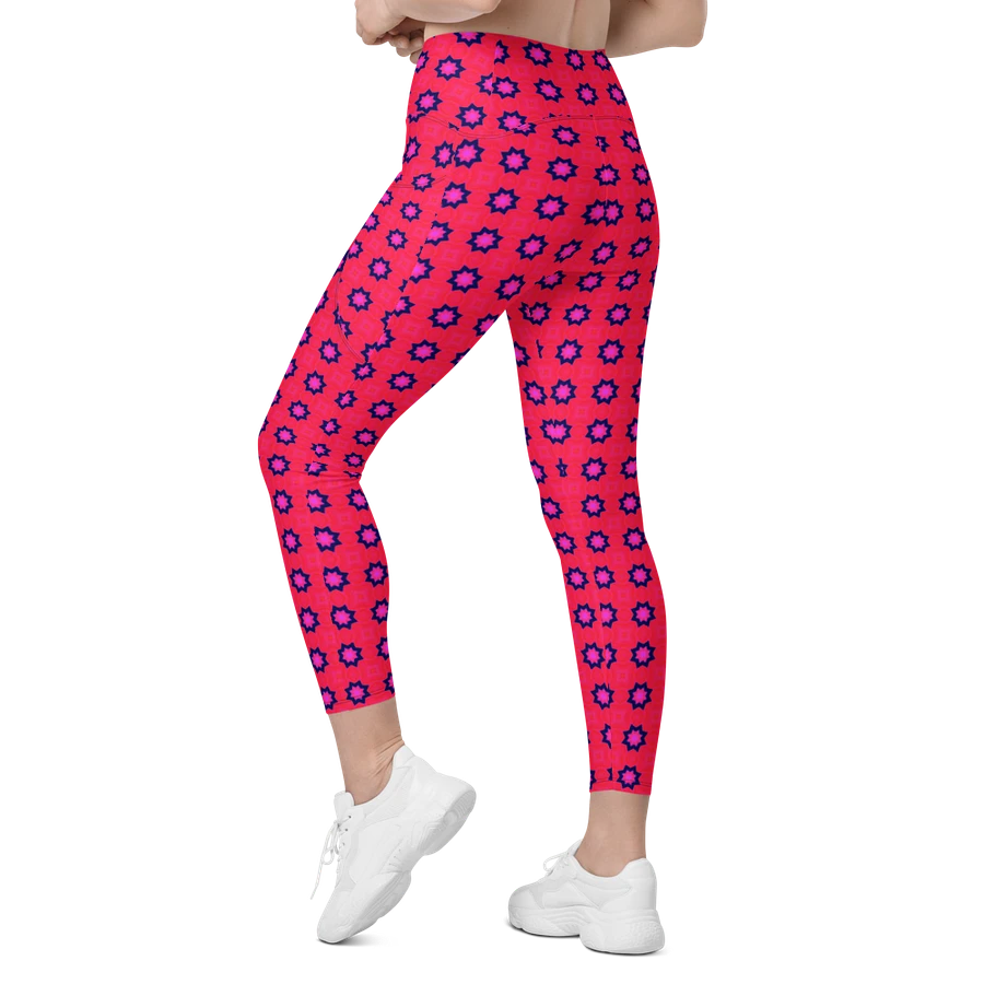 Abstract Red Ladies Leggings (with pockets) product image (11)