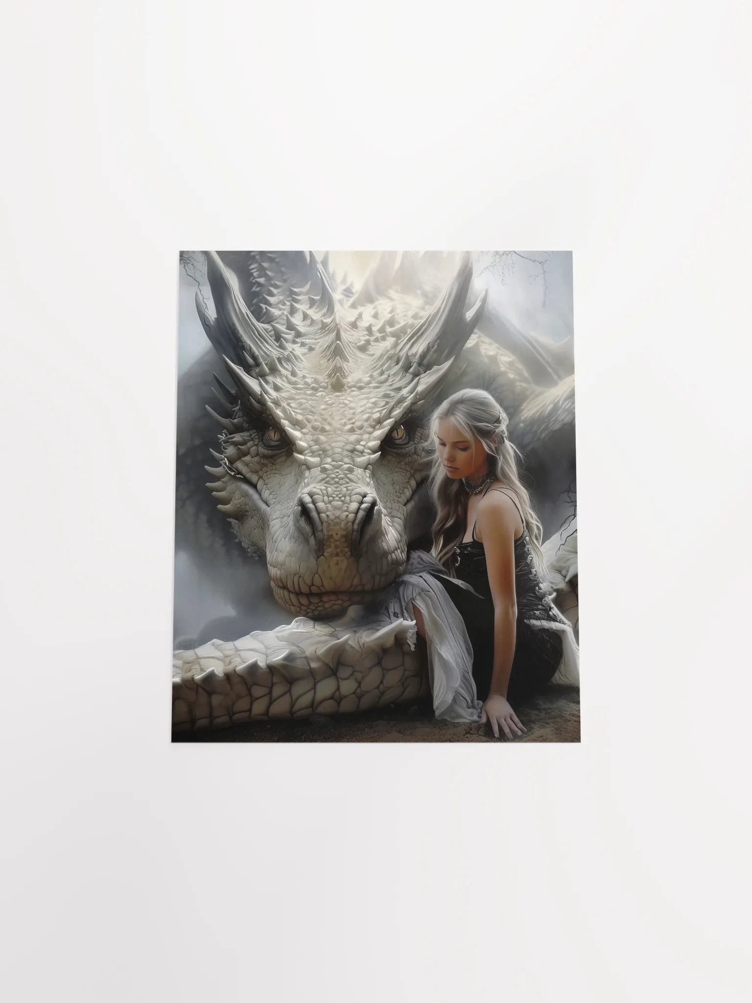 Girl with her white dragon - Poster product image (22)
