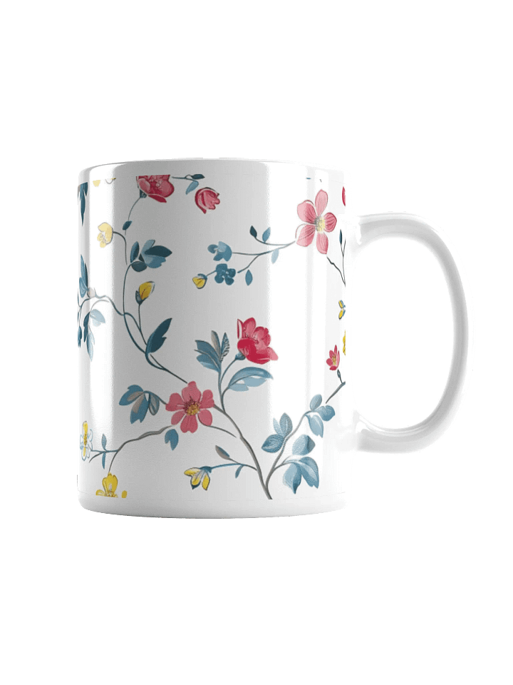 Multicolor Floral White Glossy Ceramic Mug by Treasure Pie product image (2)