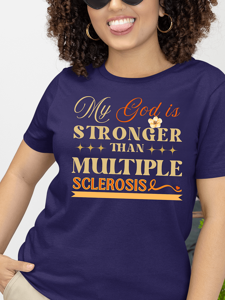 My God is Stronger Than Multiple Sclerosis Bella Canvas T-shirt product image (12)