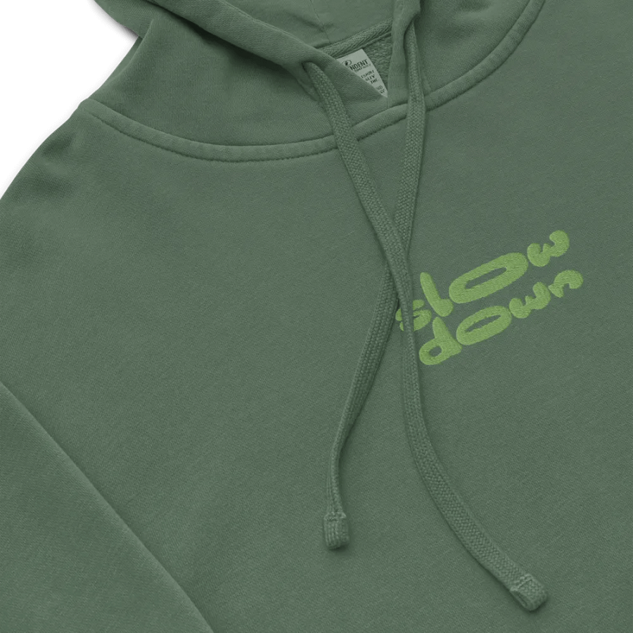 Forest Embroidered 'Slow Down' Pigment-Dyed Hoodie product image (3)