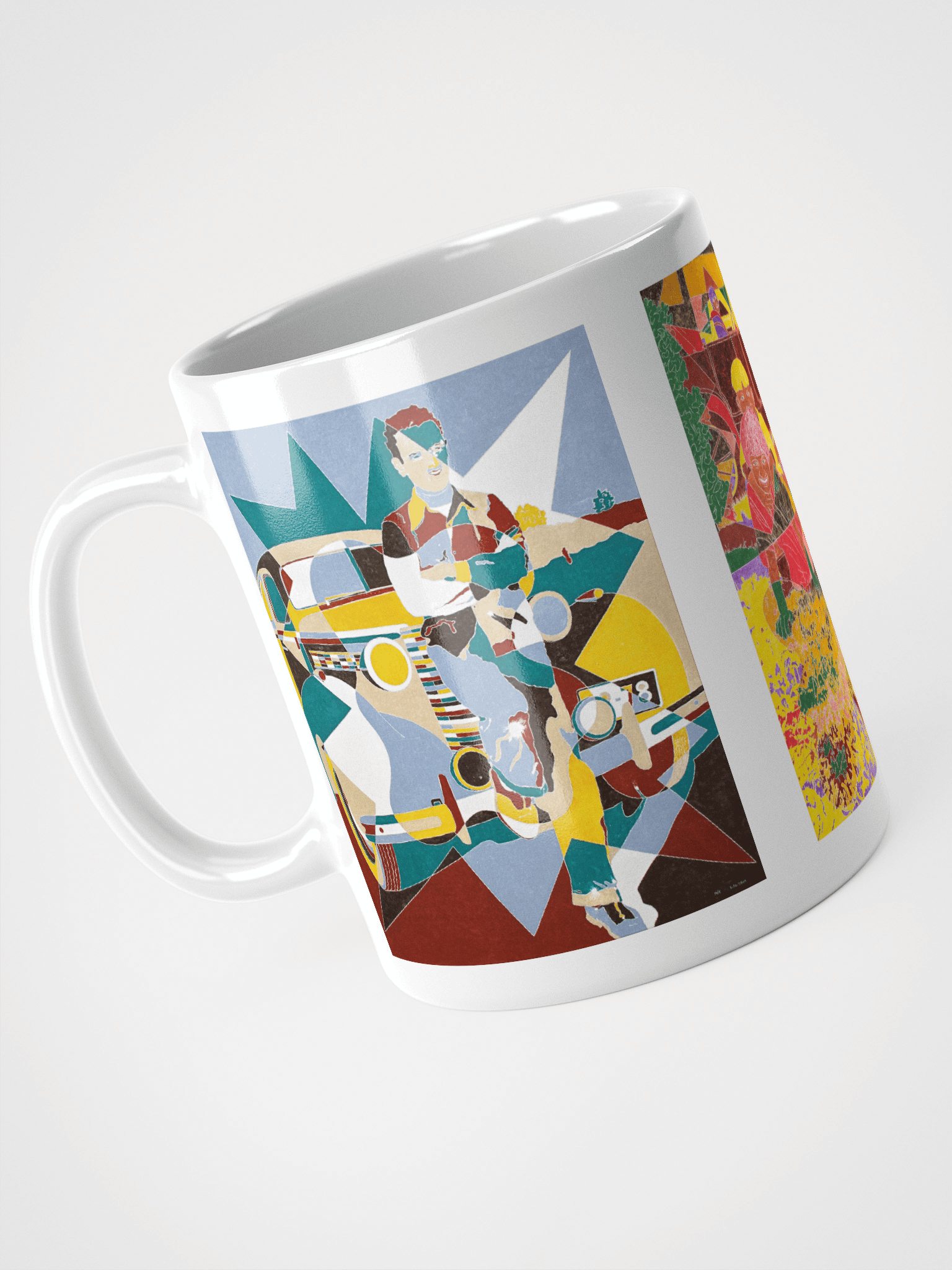 Three Masterwork Cars on White Glossy Mug product image (4)
