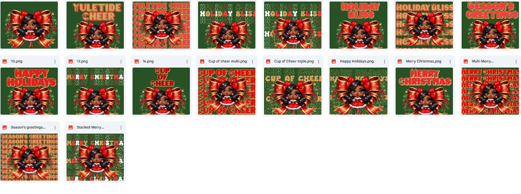 Christmas Tumbler Wrap Bundle • Chibi Holiday Girl PNG Set • Festive Sublimation Designs product image (2)