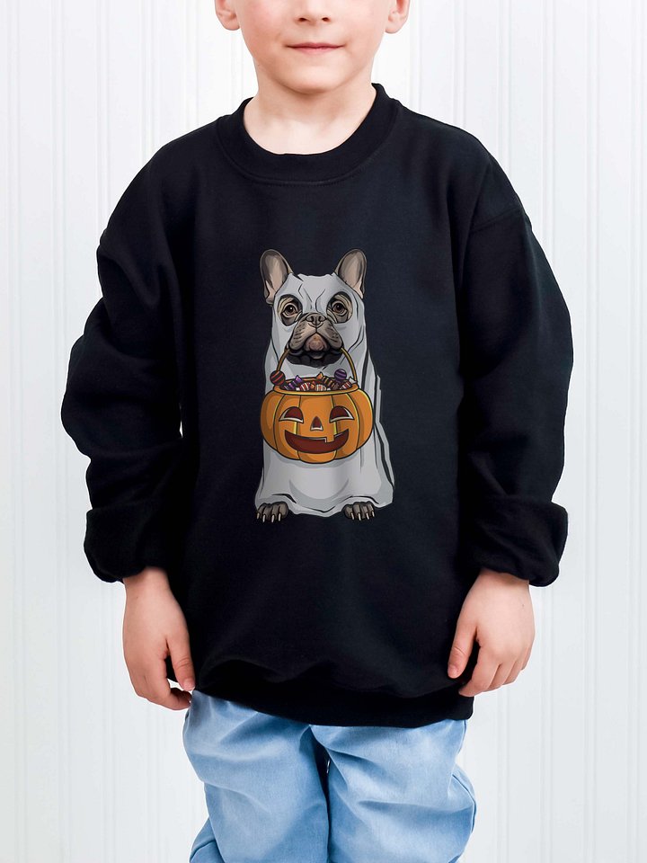 Halloween French Bulldog(Blue) Youth Sweatshirt product image (1)