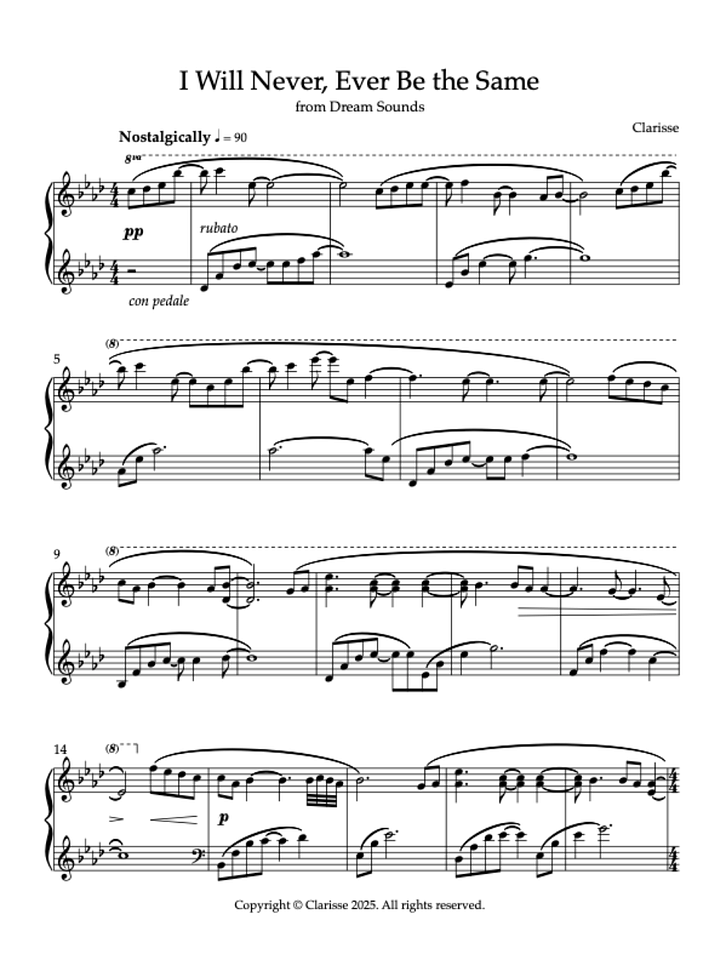 I Will Never, Ever Be the Same - Sheet Music product image (1)