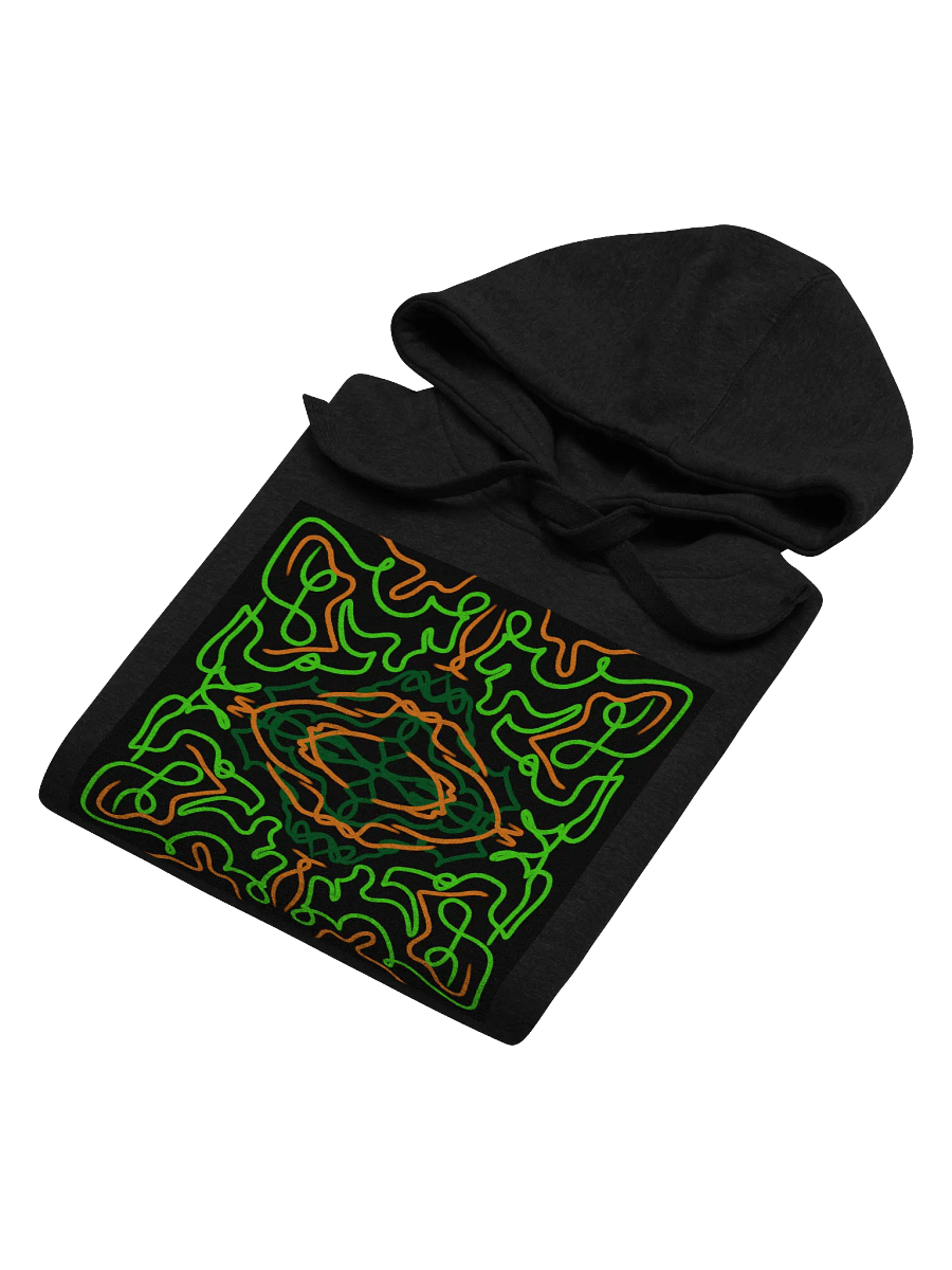 Green and orange symmetrical design hoodie product image (6)