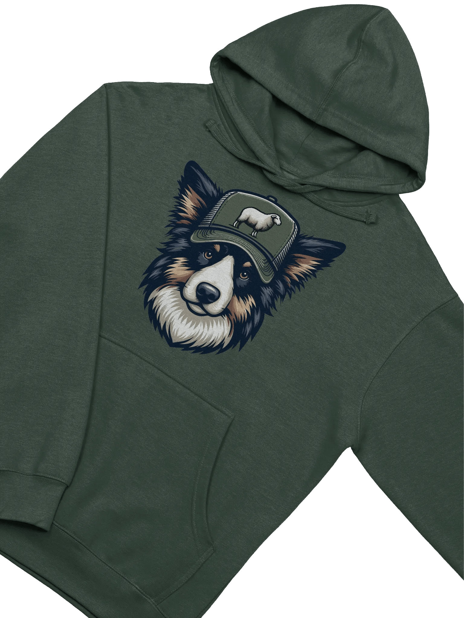 Border Collie in Trucker Hat with Sheep - Hoodie product image (2)