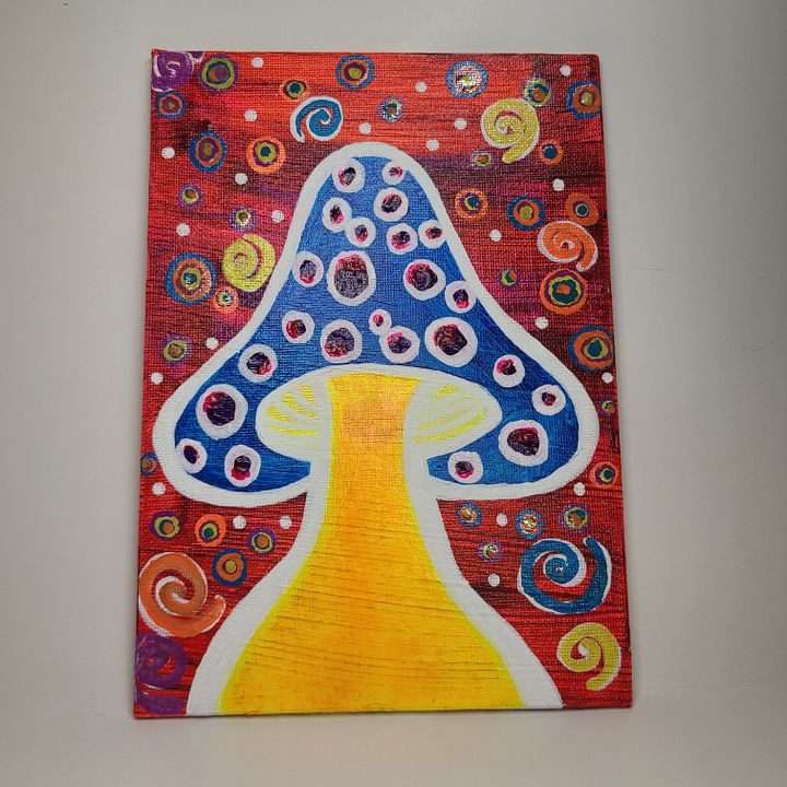 Just a Fungi 5x7 painting on canvas product image (2)